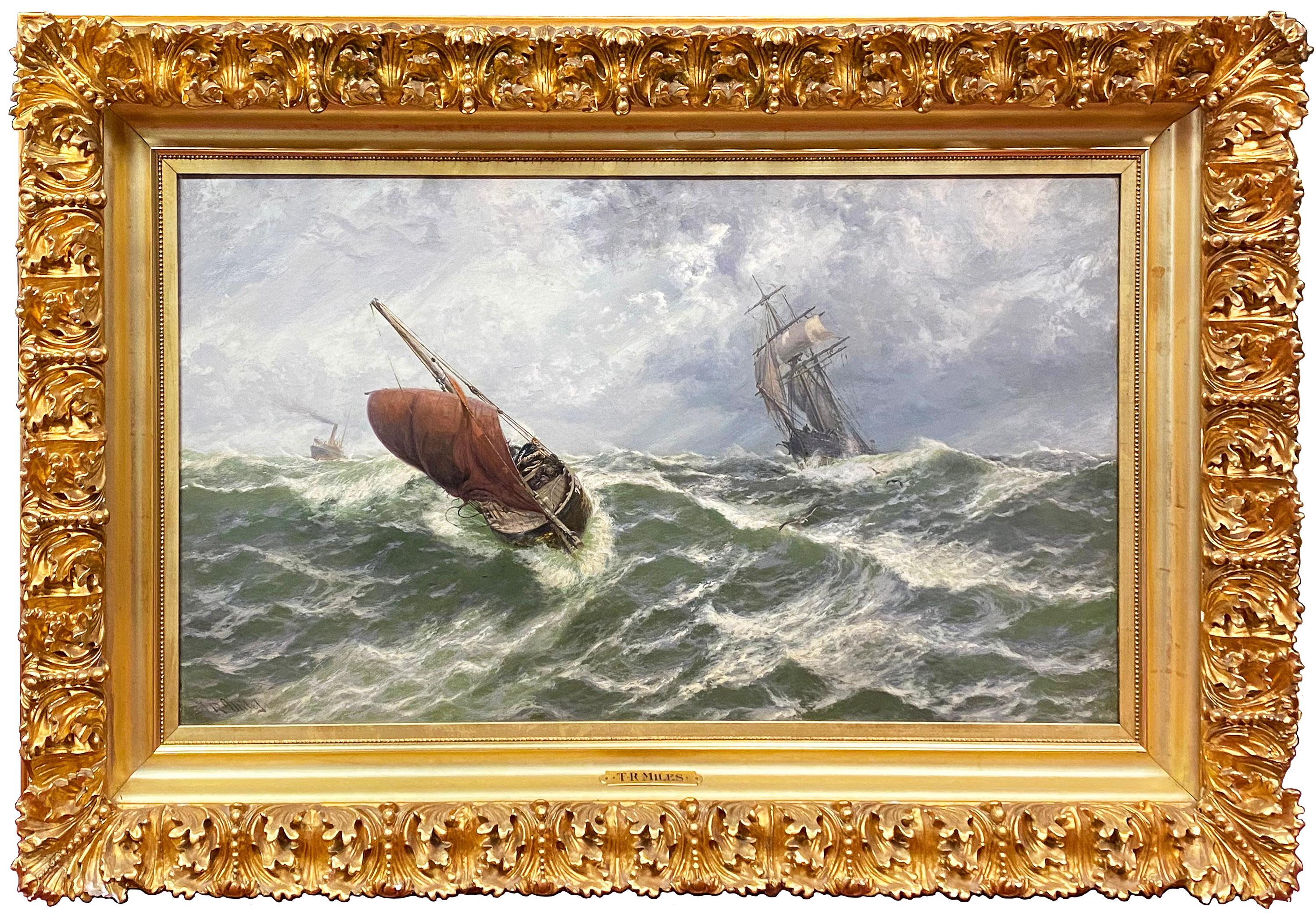 Approaching Storm with White Caps and High Sea - Painting by Thomas Rose Miles