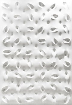 Fib-4,  Contemporary Sculptural Minimal White Painting