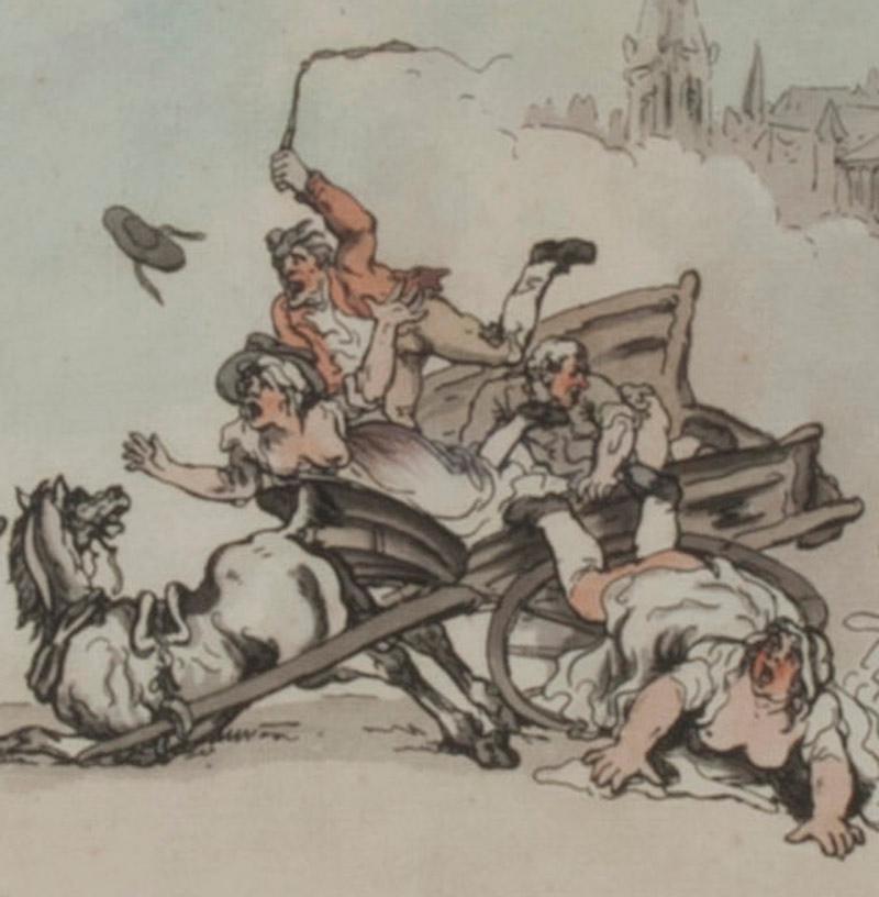 A Cart Race - Romantic Print by Thomas Rowlandson