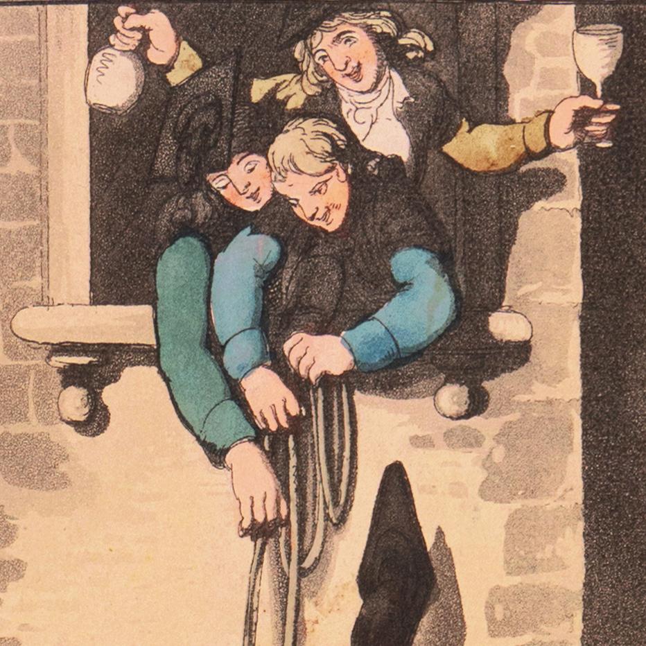 'A College Trick', English Satirist, London's Royal Academy, Comedic, Benezit - Brown Figurative Print by Thomas Rowlandson