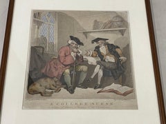 Edward Williams "A College Scene" After Thomas Rowlandson Color Engraving C.1787