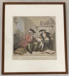 Edward Williams "Escena de universidad", grabado en color según Thomas Rowlandson C.1787