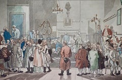 Handkoloriertes „Bow Street Office“ von Rowlandson aus „The Microcosm of London“