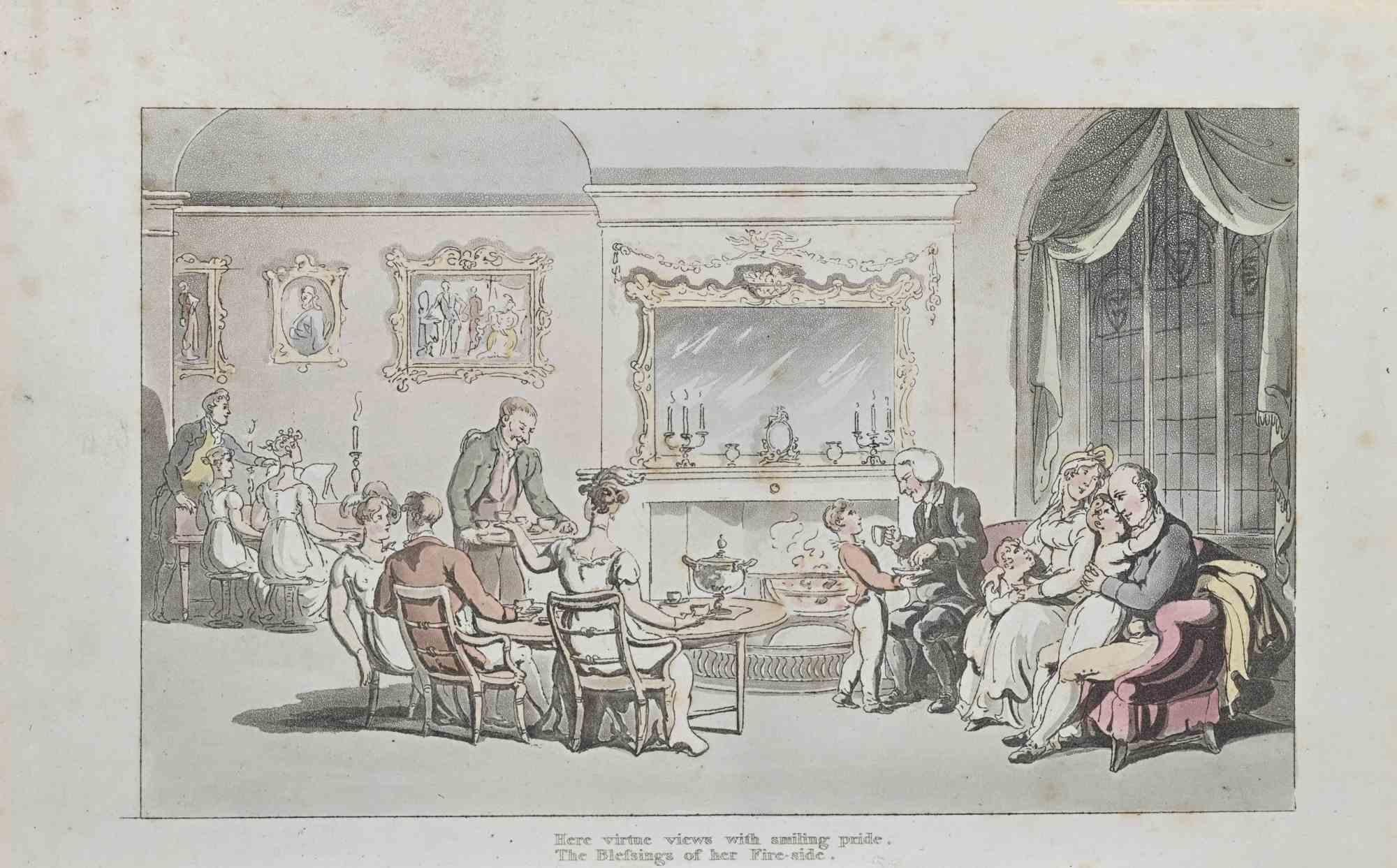 « Here Virtue Views with Smiling Pride », gravure de Thomas Rowlandson - 1817