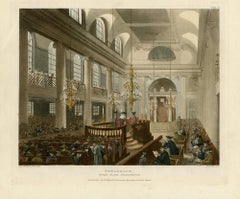 Synagogue Duke's Palace Houndsditch by Th. Sunderland after Pugin & Rowlandson