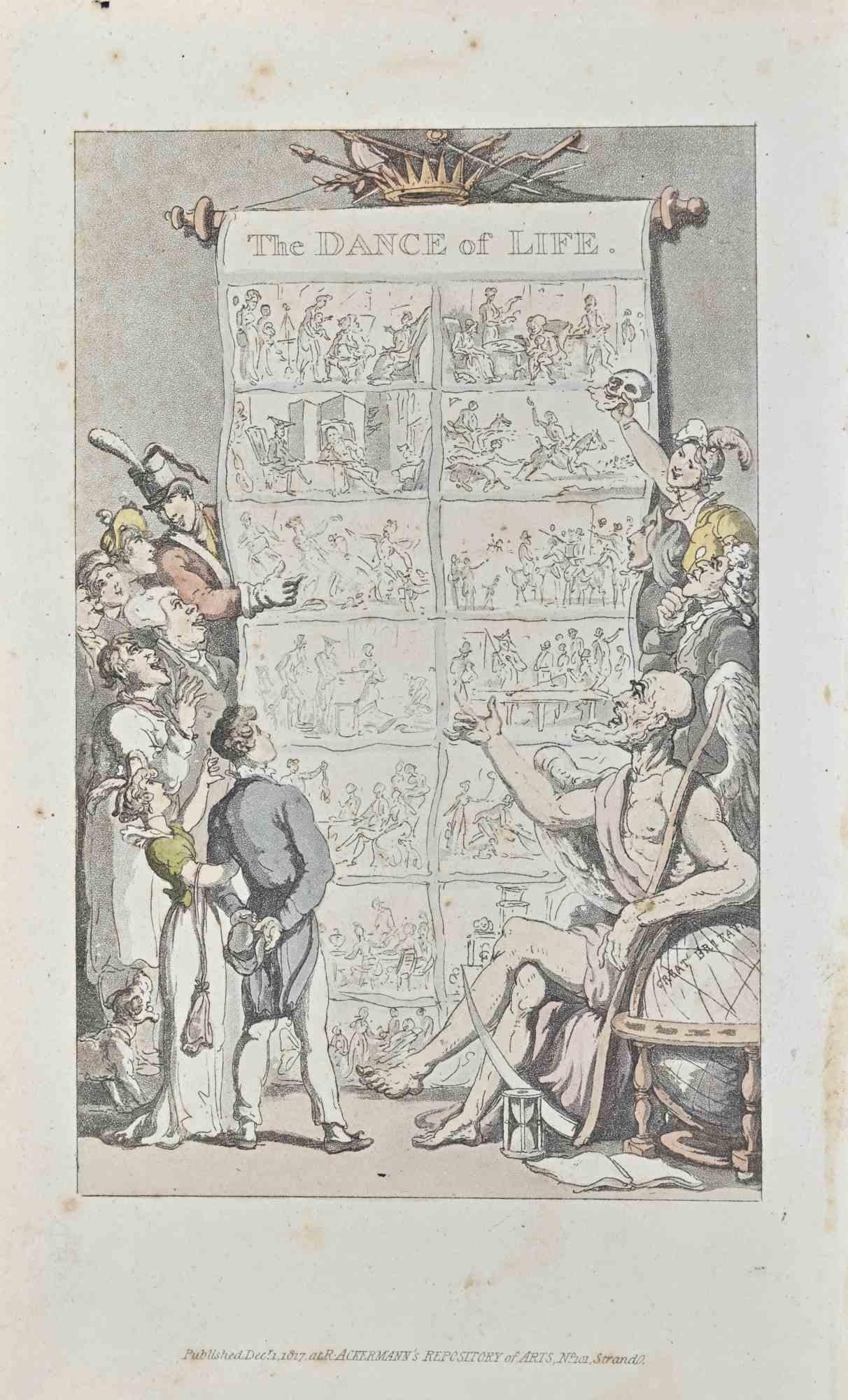 La danse de la vie - Frontispice r - eau-forte de Thomas Rowlandson - 1817