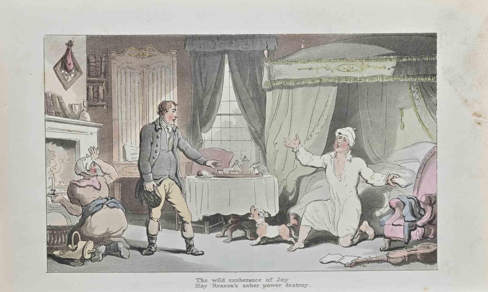The Wild Exuberance of Joy - Etching by Thomas Rowlandson - 1817