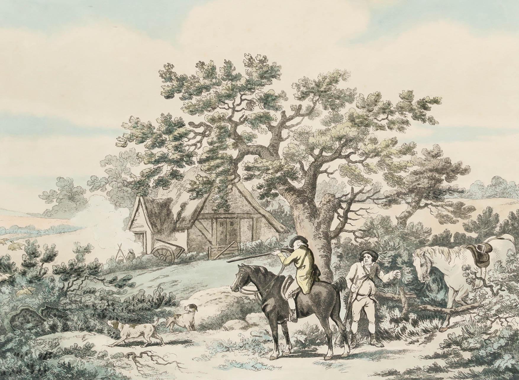 Thomas Rowlandson after George Morland -19th Century Etching, Partridge Shooting For Sale 1