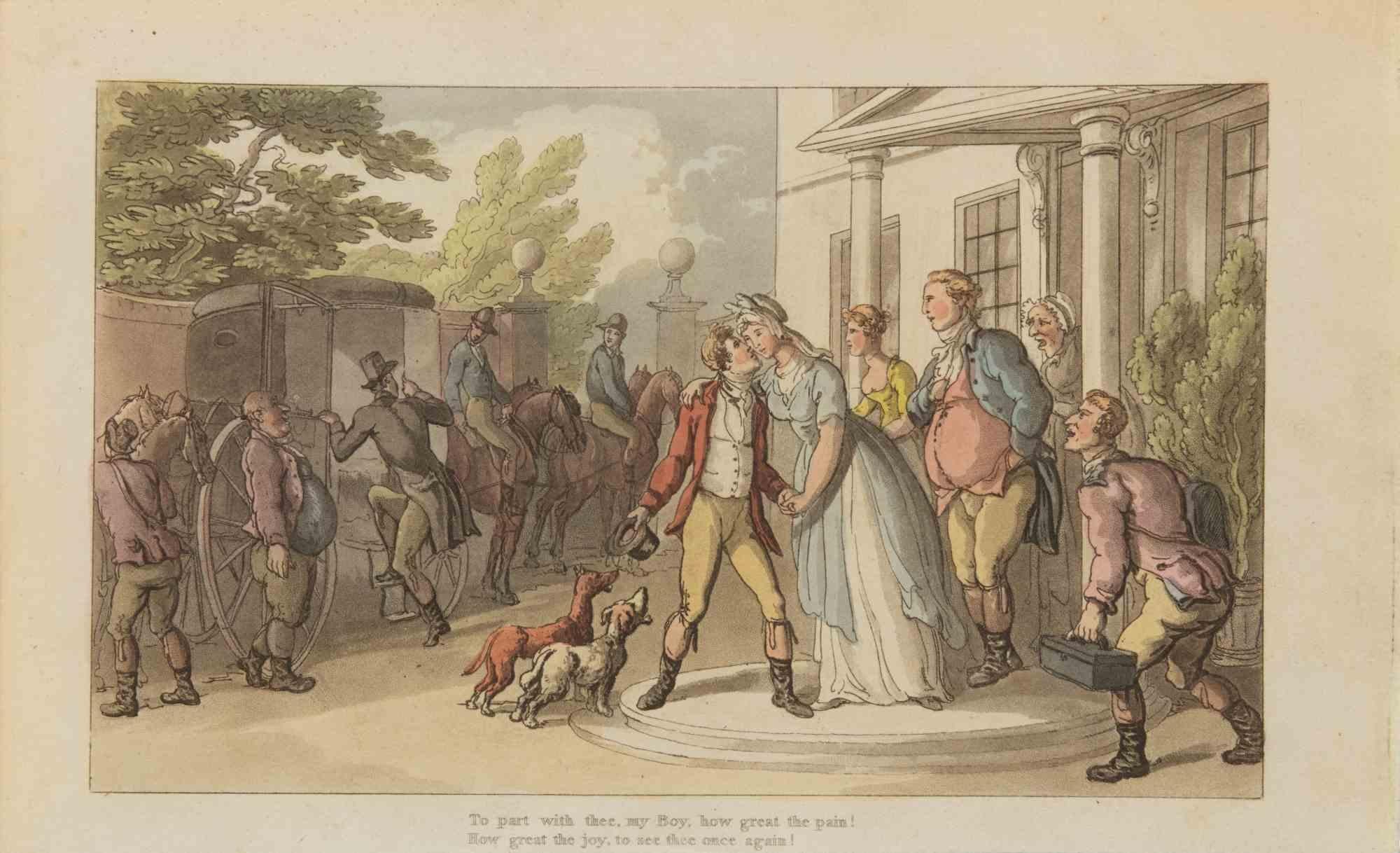 Tp Part with Thee, my Boy - Incisione di Thomas Rowlandson - 1817
