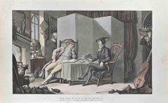The Wine Makes the Head to Ach - Radierung von Thomas Rowlandson - 1817