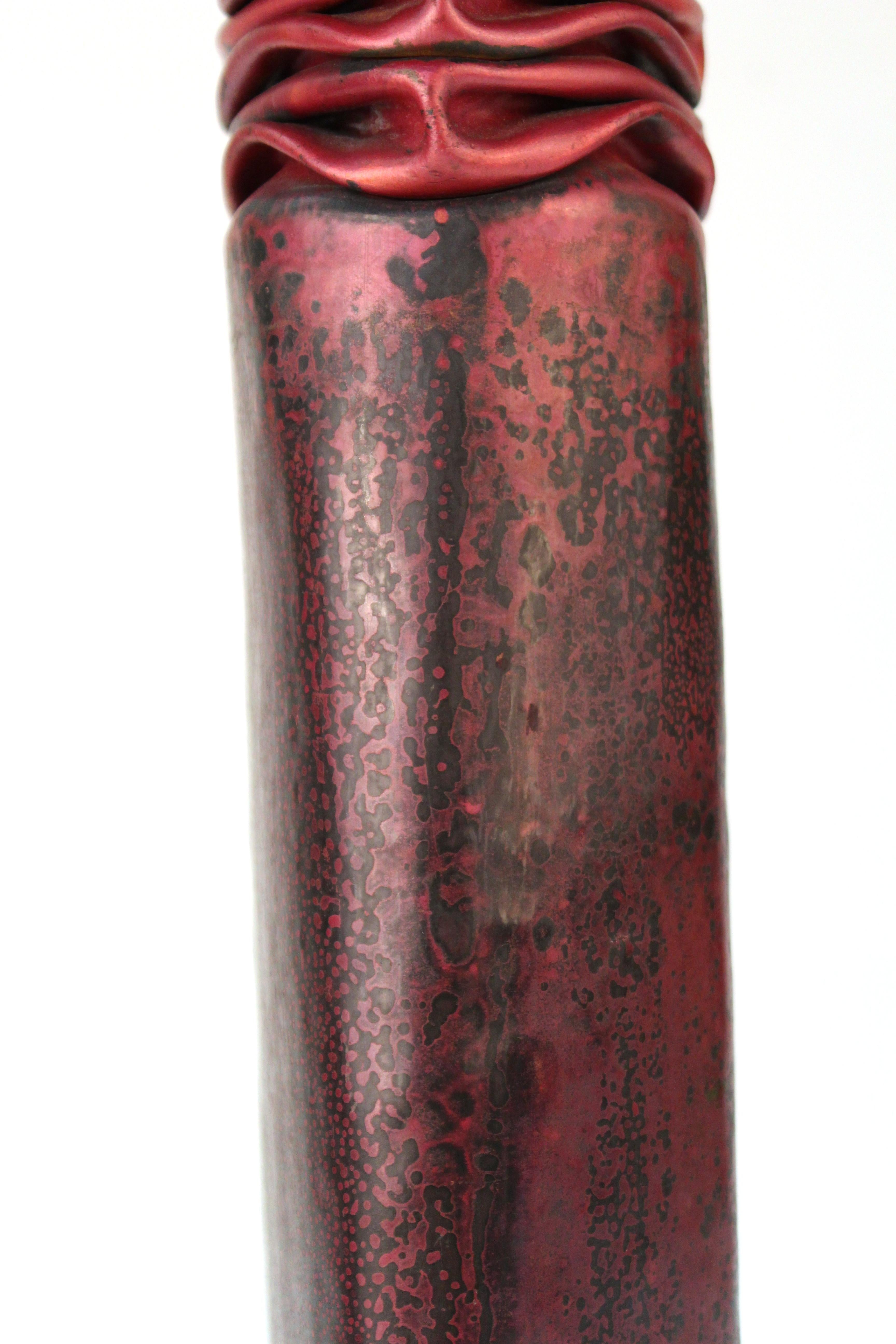 Thomas Roy Markusen American Modernist Candleholders in Red Patina For Sale 2