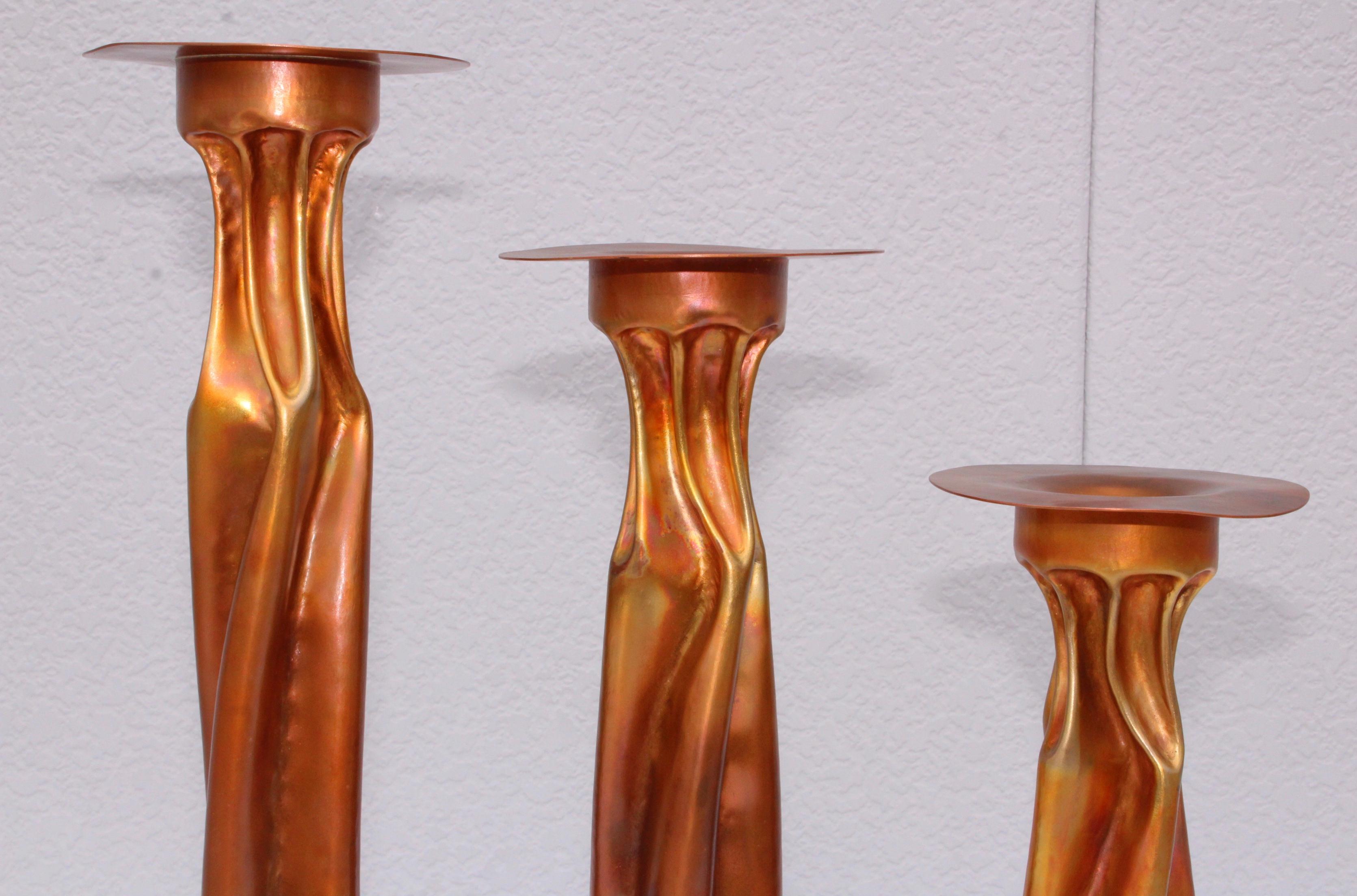 Thomas Roy Markusen Brutalist Candleholders In Good Condition For Sale In New York, NY