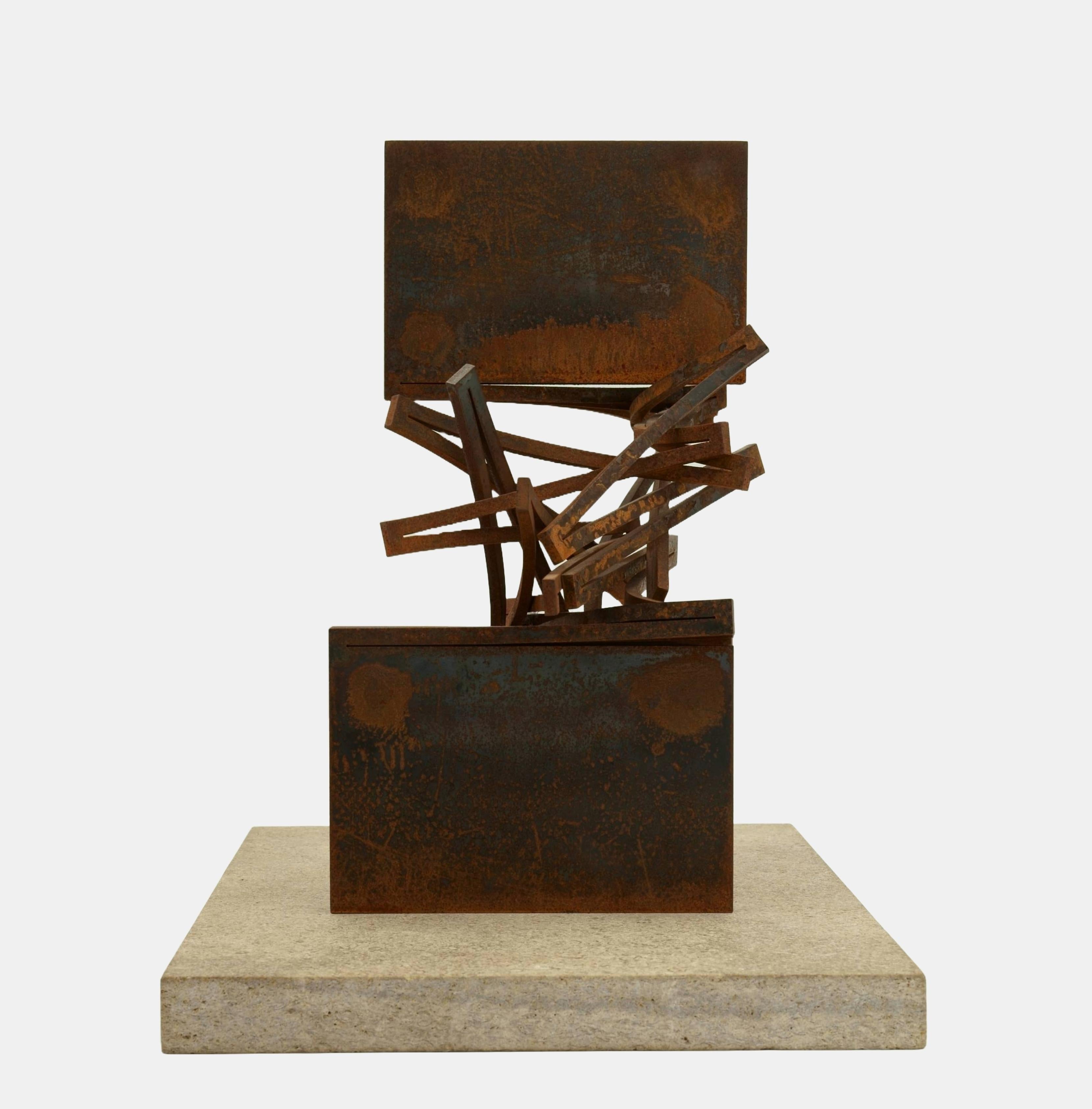 Gradual Rotation / - Dynamic Tectonics - - Gray Abstract Sculpture by Thomas Röthel