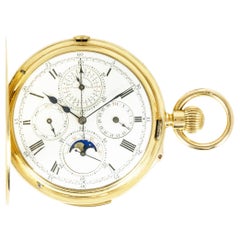 Thomas Russell & Son. A Rare Gold Perpetual Calendar Minute Repeater Chronograph