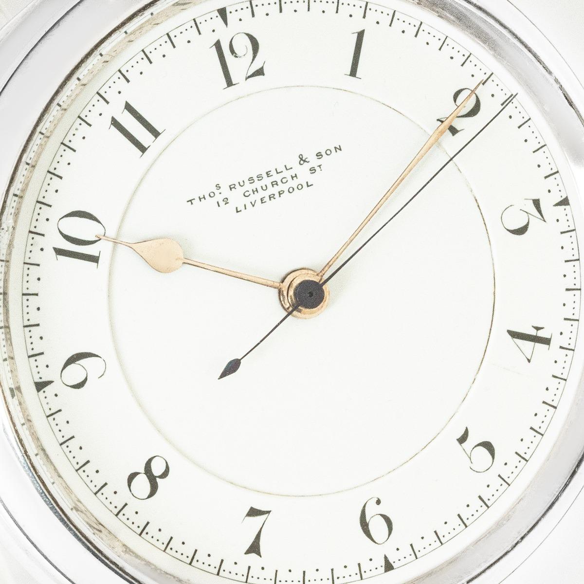 Thomas Russell & Son. A Rare Silver Karrusel Pocket Watch C1939 en Excelente estado para la venta en Mayfair, London, London