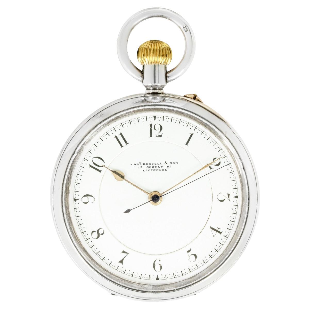 Thomas Russell 
Son. A Rare Silver Karrusel Pocket Watch C1939 en venta