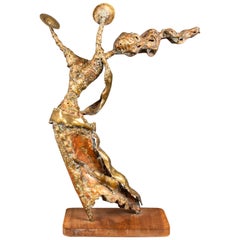 Thomas S. Young “Crash Cymbals” Brutalist Bronze Sculpture