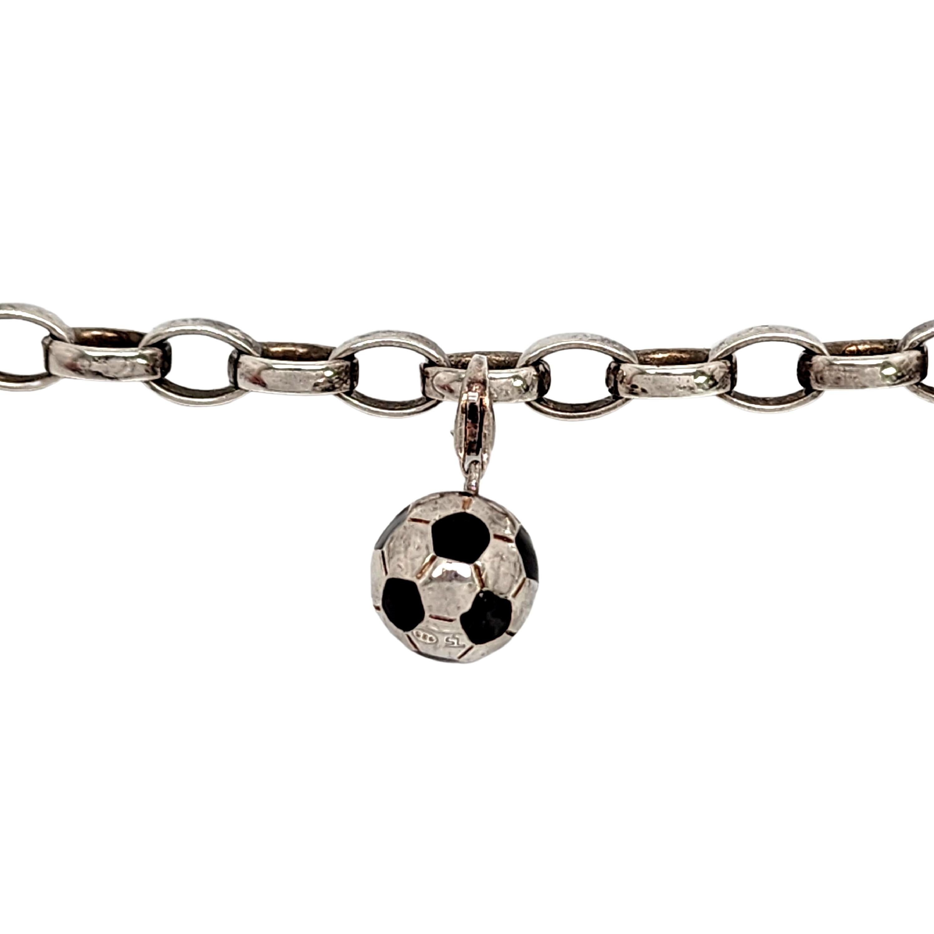 Women's Thomas Sabo Charm Club SS Bracelet with Soccer Ball and Leaf Charms #14459 For Sale