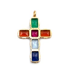 Thomas Sabo Multicolour Großer Kreuz-Anhänger