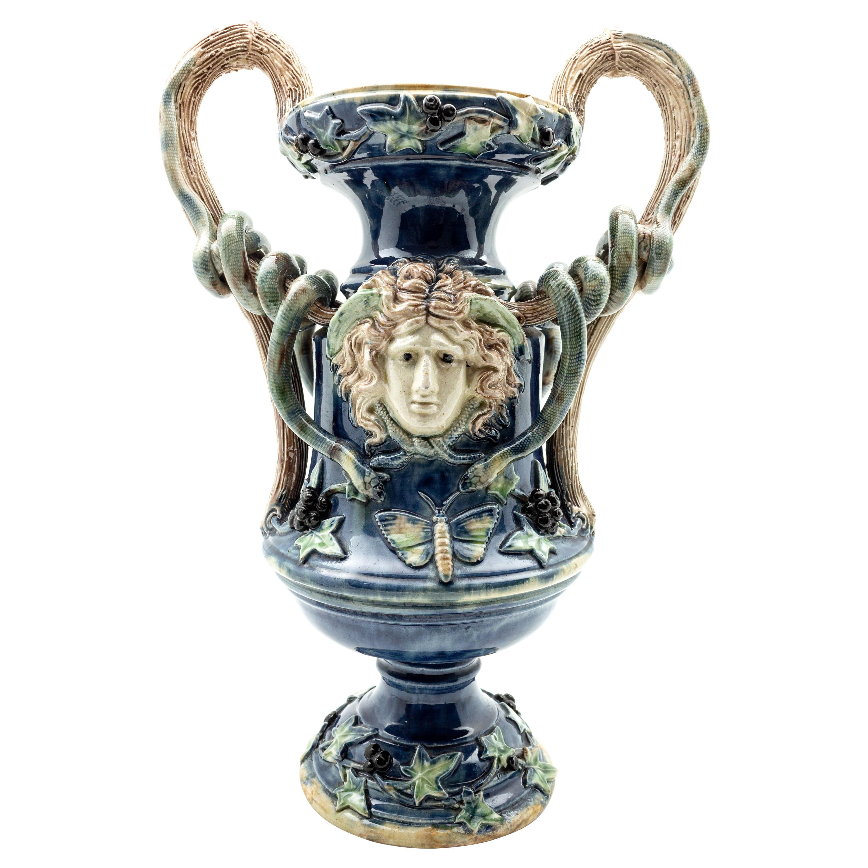 Thomas Sargent Majolica Palissy Vase