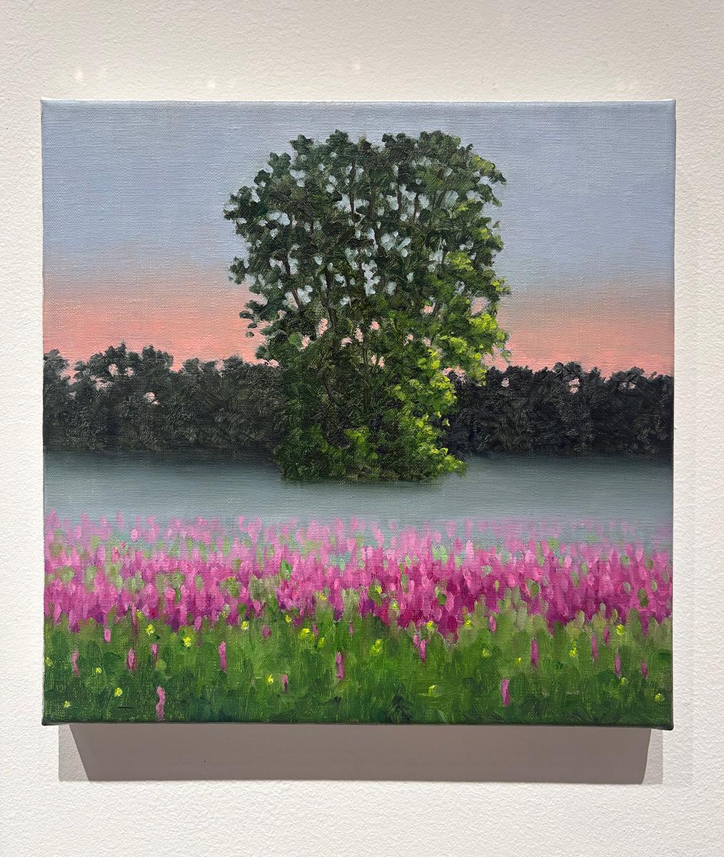 Modern impressionist style plein air landscape painting on canvas
