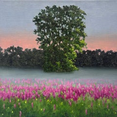 August 11: Plein Air Landscape Oil Painting on Canvas of Country Field in Summer