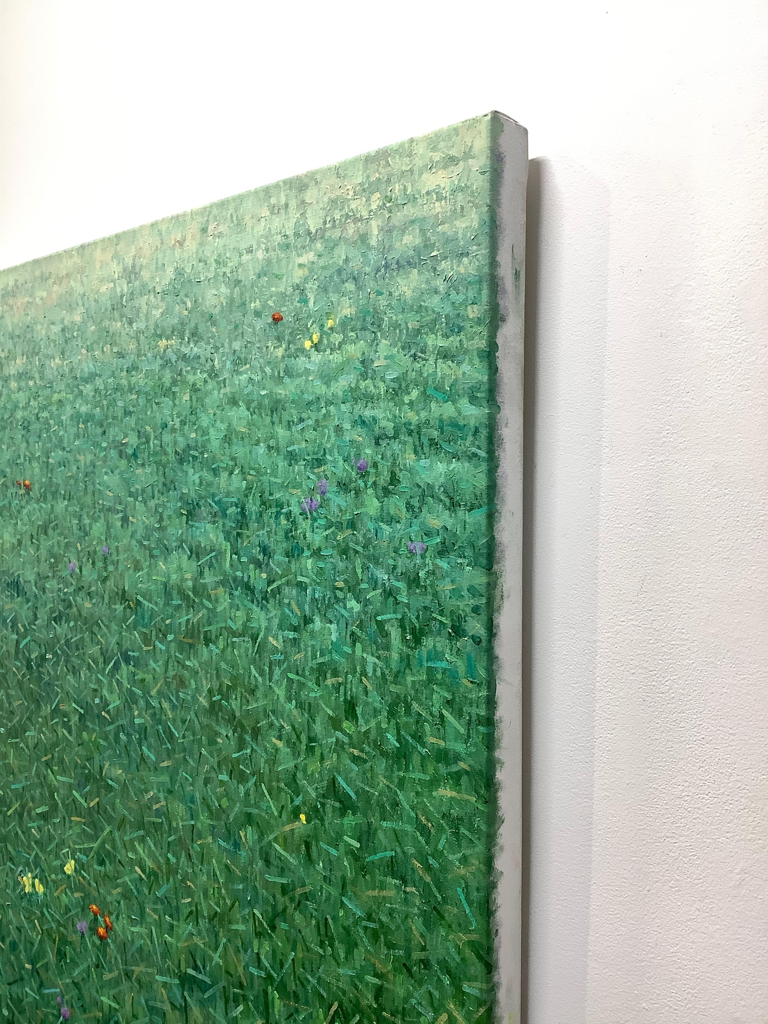 Comunidad - Pintura al óleo Paisaje Flores Jardín Botánico Verde, 2019 en venta 4