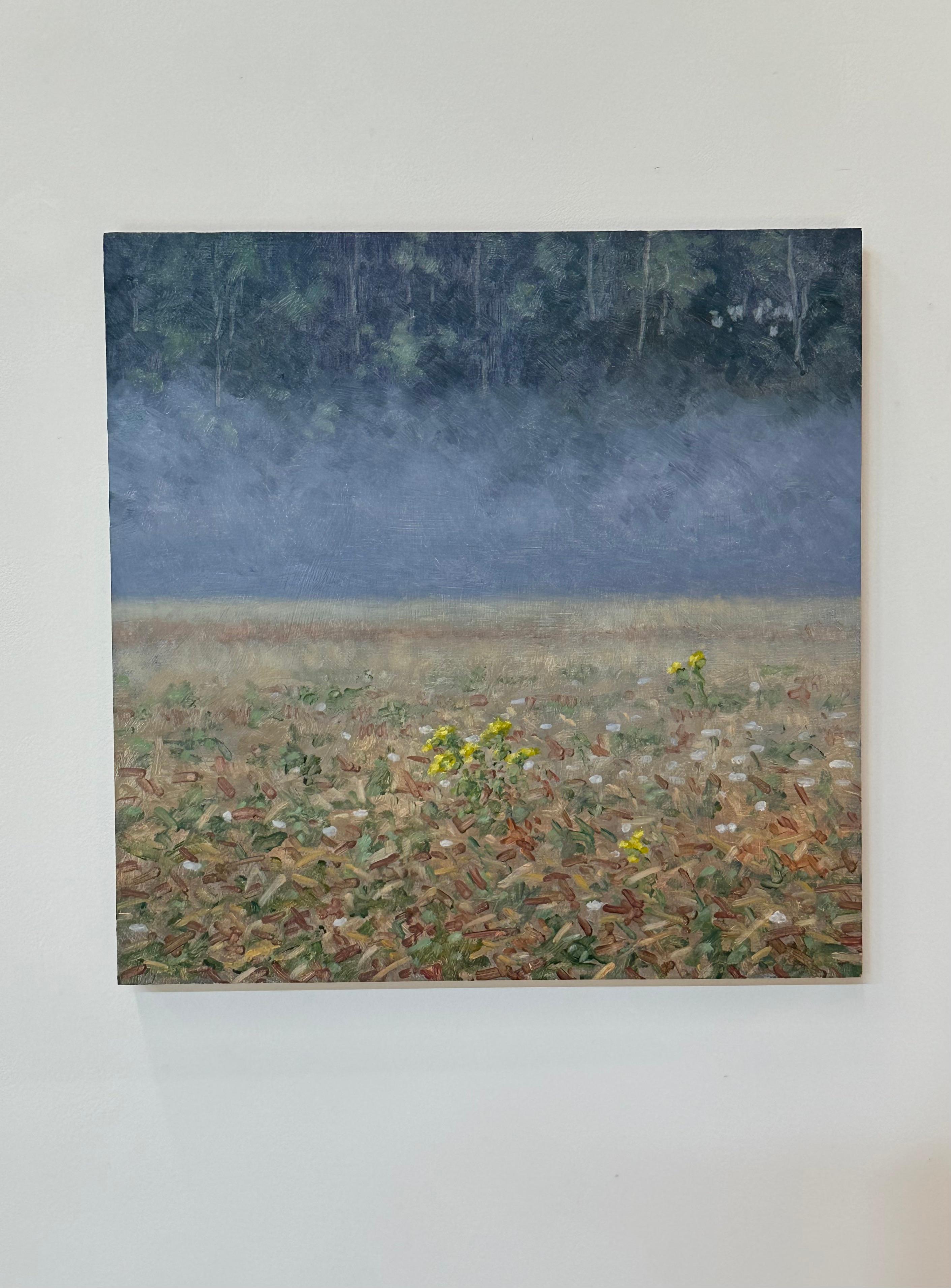 Pintura de campo 1 de agosto - Paisaje contemporáneo Pintura al óleo Flores, 2024 - Painting de Thomas Sarrantonio