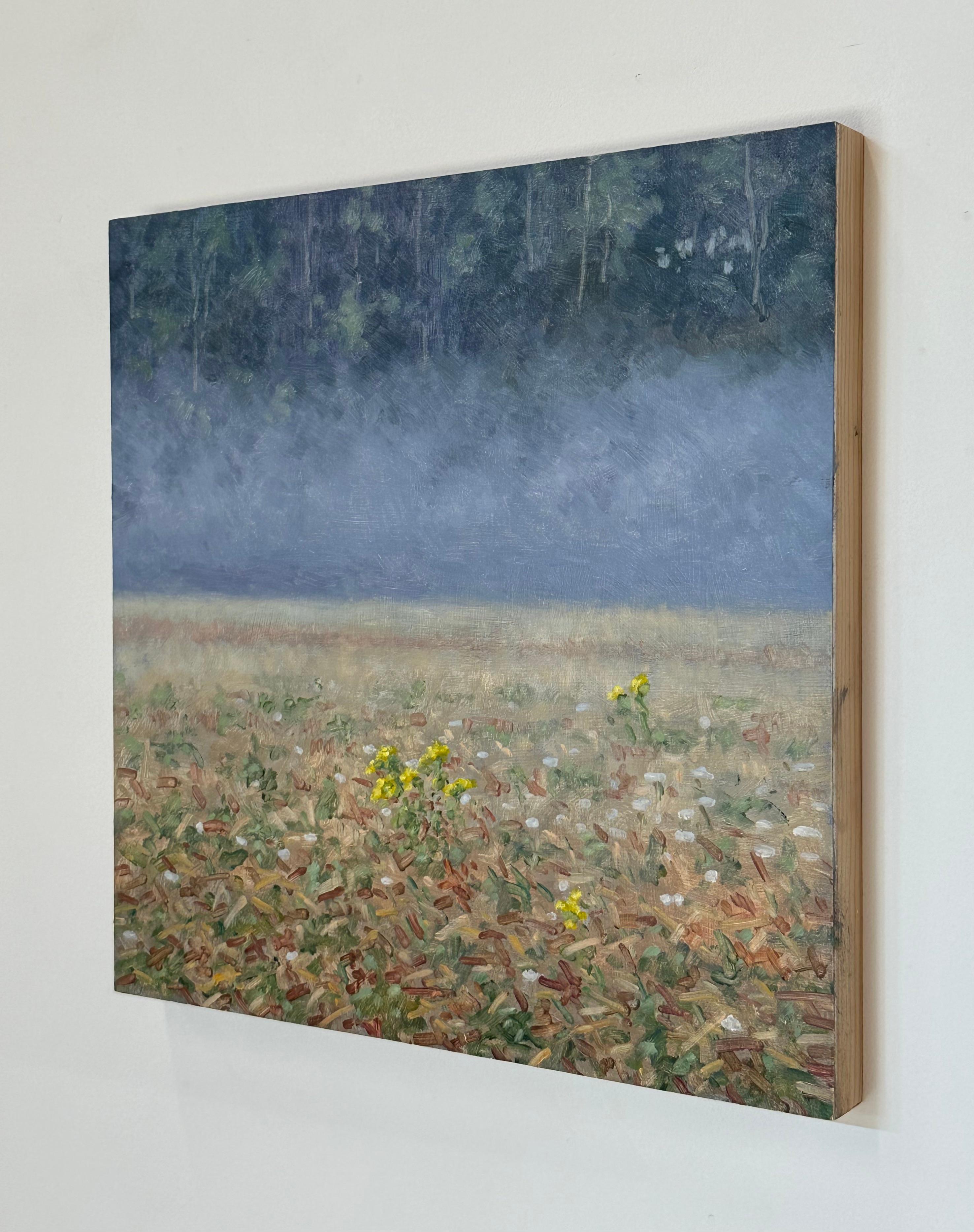 Pintura de campo 1 de agosto - Paisaje contemporáneo Pintura al óleo Flores, 2024 - Painting Contemporáneo de Thomas Sarrantonio