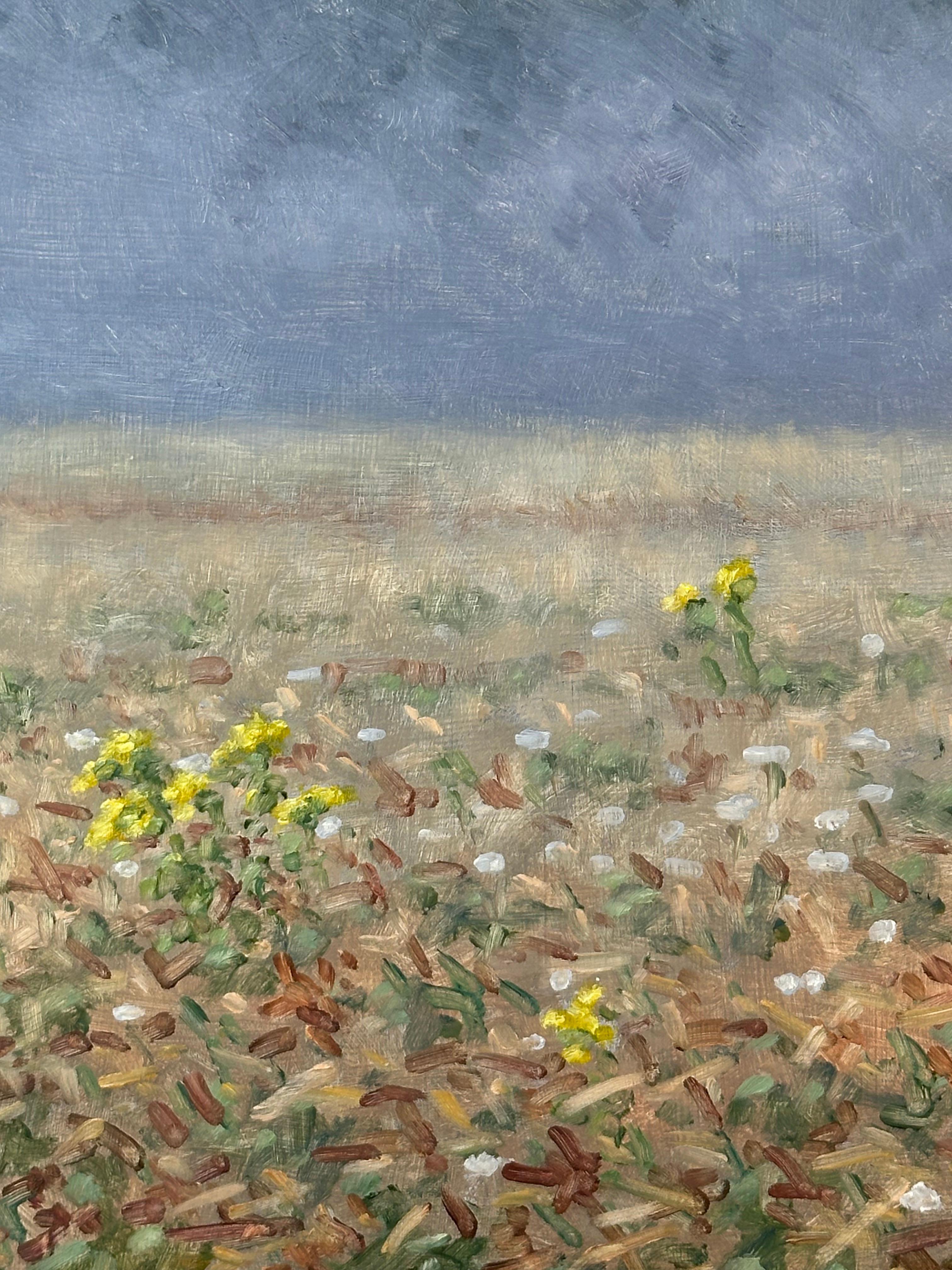 Pintura de campo 1 de agosto - Paisaje contemporáneo Pintura al óleo Flores, 2024 en venta 1