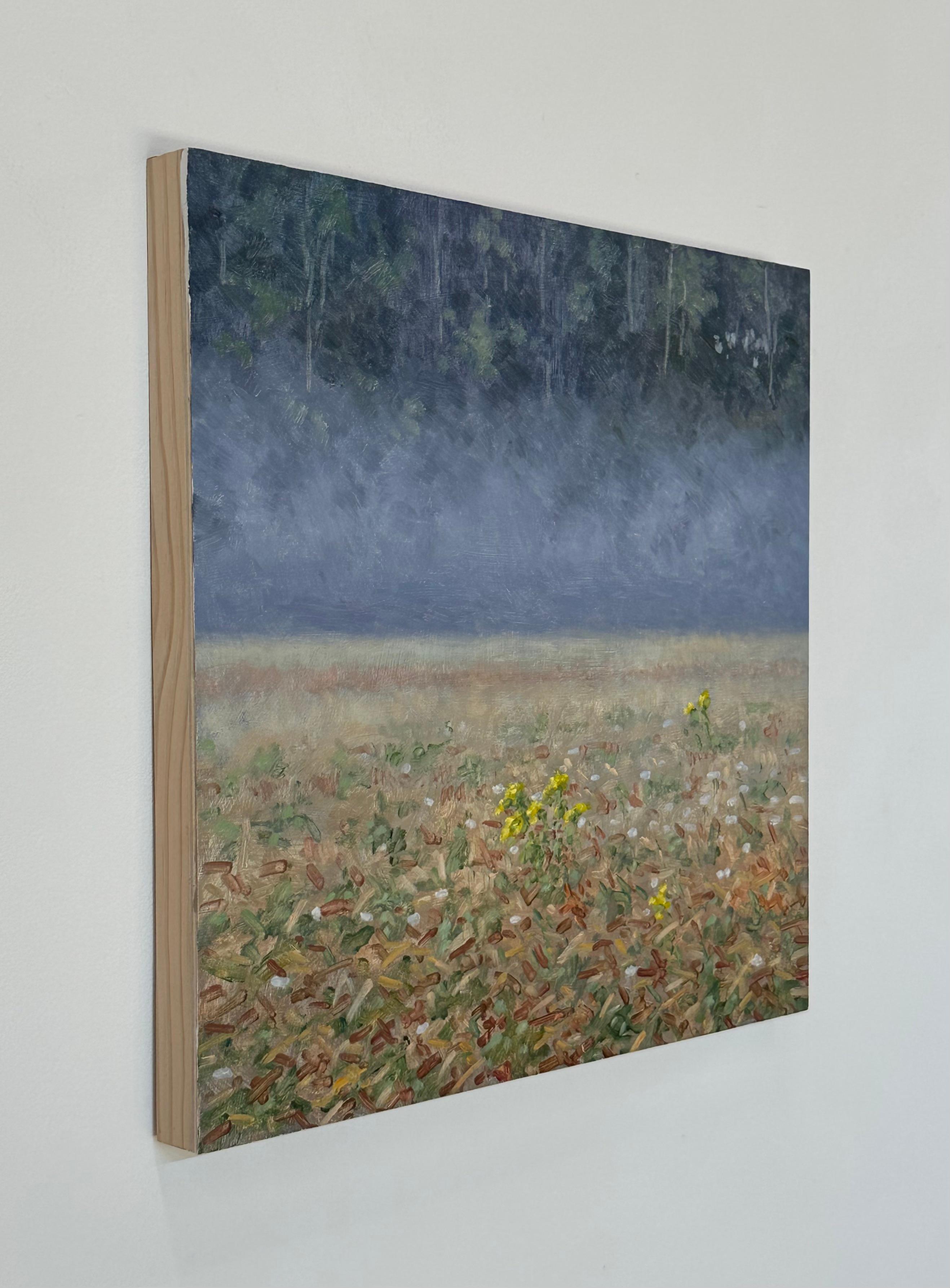 Pintura de campo 1 de agosto - Paisaje contemporáneo Pintura al óleo Flores, 2024 en venta 4