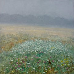 Field Painting August 16 - Contemporary Landscape Oil Painting Flowers, 2024