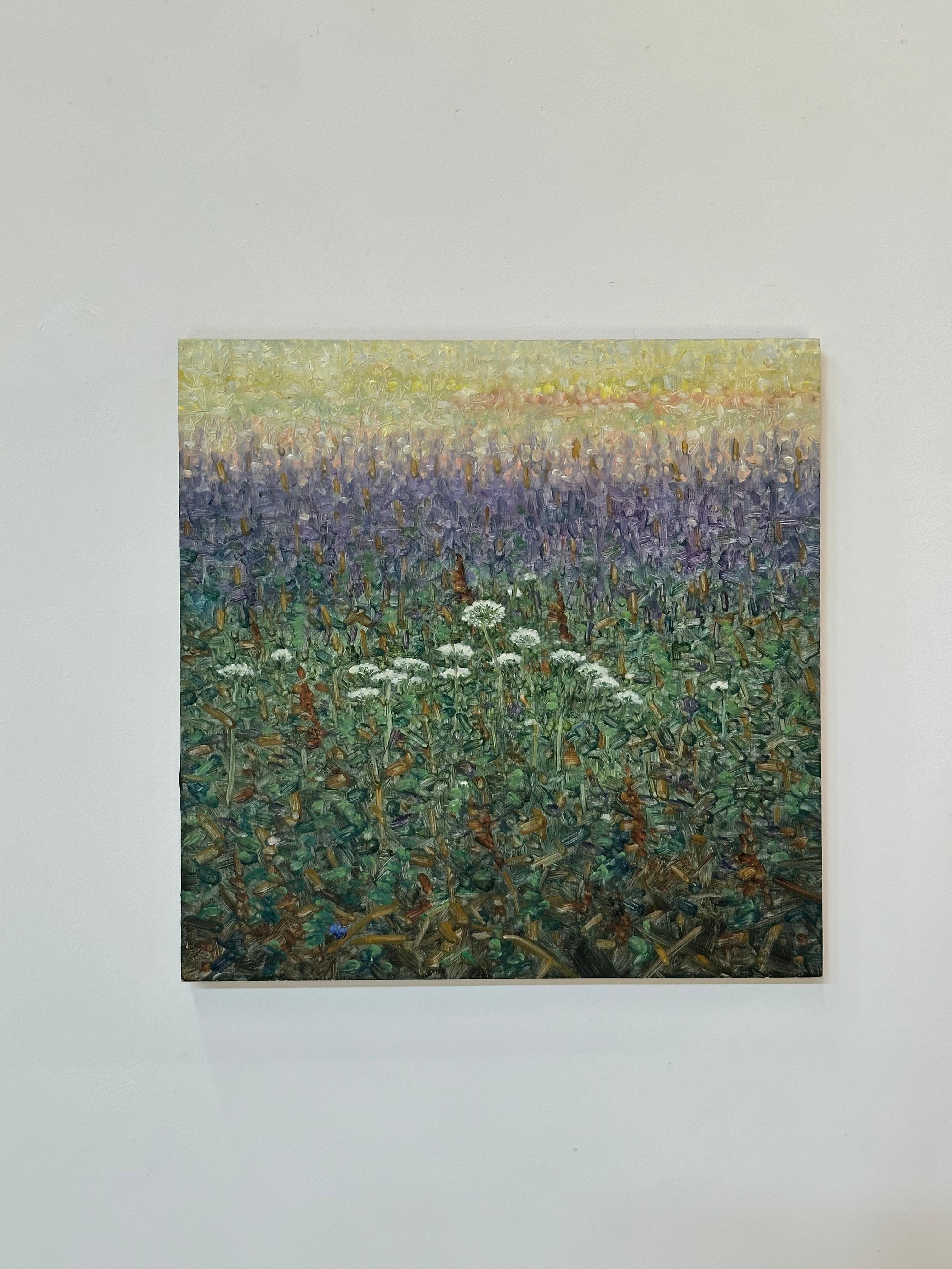 Pintura de campo 2 de agosto - Pintura de paisaje contemporáneo Flores lilas, 2022 7