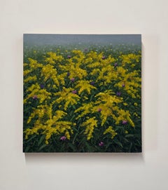 Pintura de campo 28 de agosto - Paisaje contemporáneo Flores de vara de oro amarilla, 2025