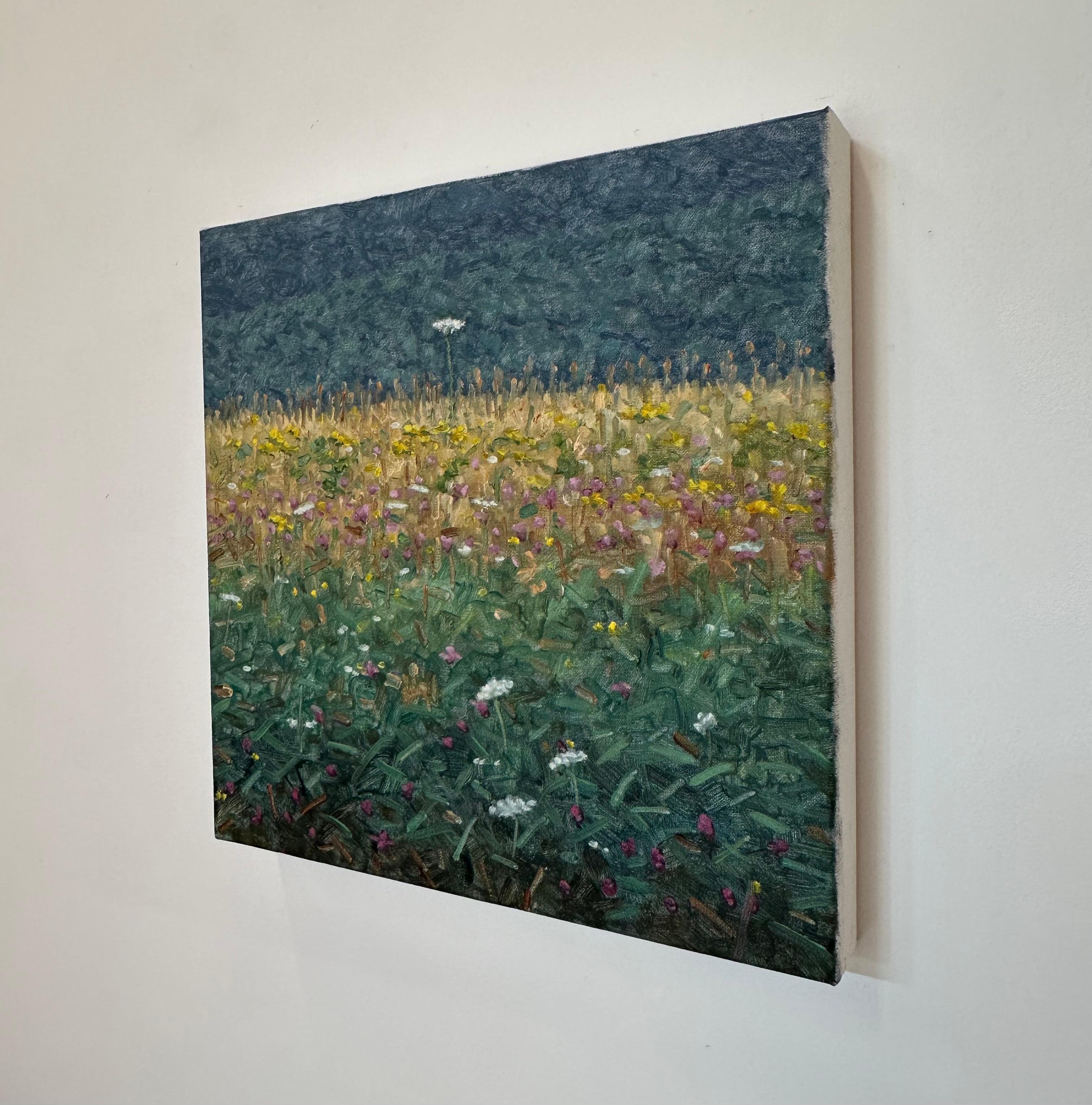 Pintura de campo 3 de agosto - Paisaje contemporáneo Pintura al óleo Flores, 2023 - Painting de Thomas Sarrantonio