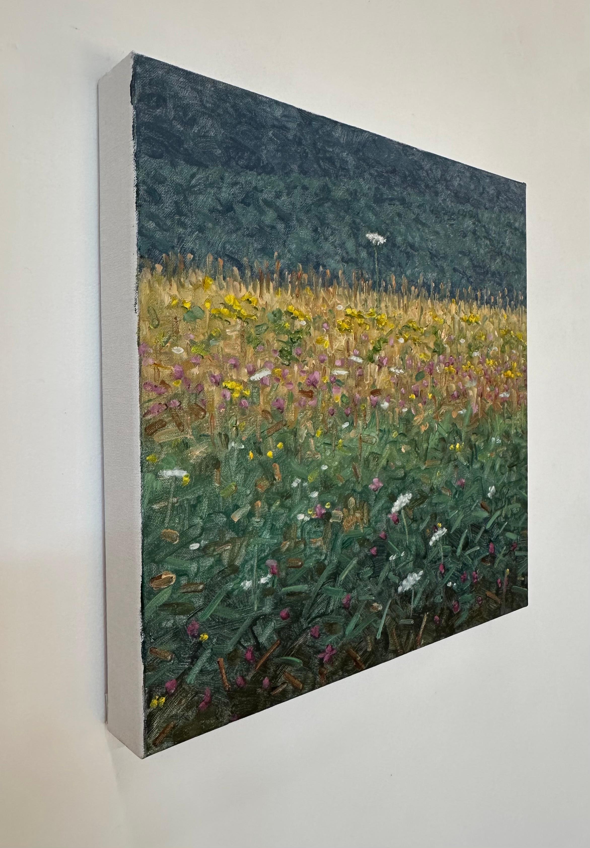 Pintura de campo 3 de agosto - Pintura de paisaje contemporáneo Flores silvestres, 2023 en venta 4