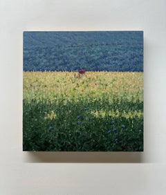 Field Painting August 8 - Contemporary Landscape Painting Flowers Hills, 2025