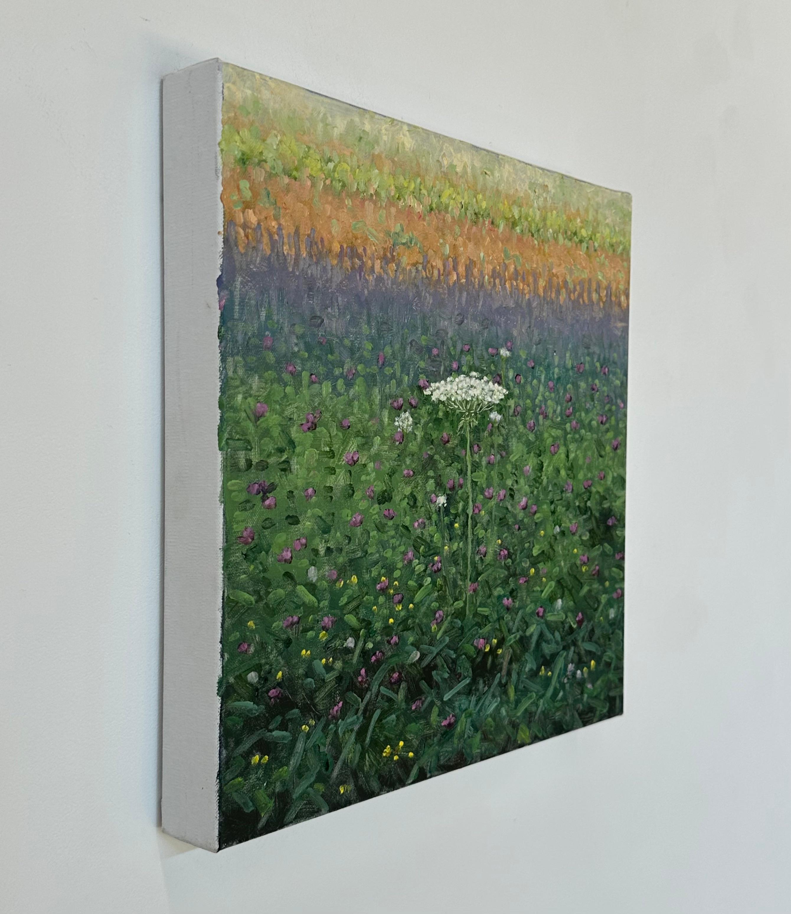 Pittura di campo 9 agosto - Paesaggio contemporaneo dipinto a olio Fiori, 2023 in vendita 5