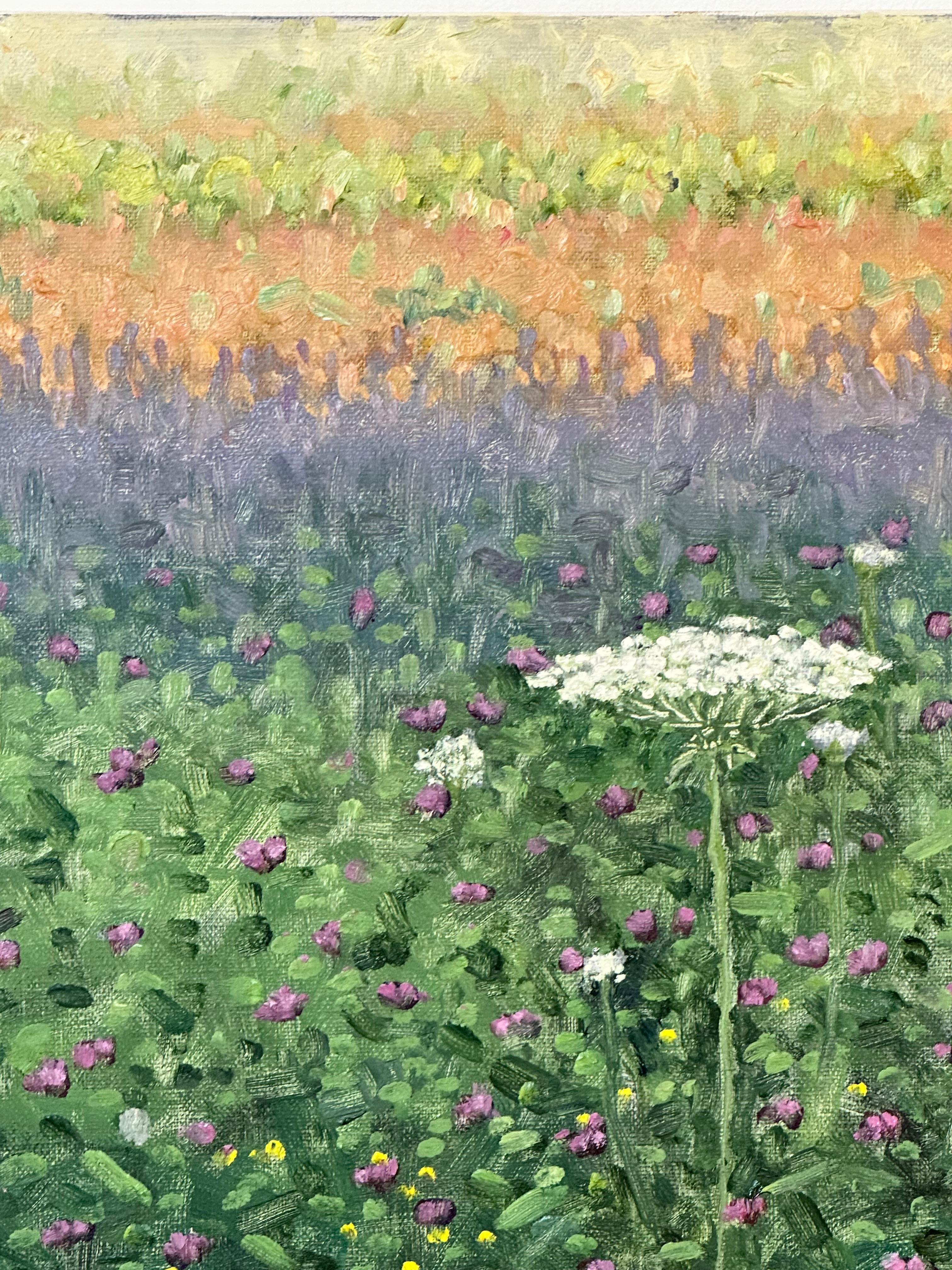 Field Painting August 9 - Contemporary Landscape Oil Painting Flowers, 2023 For Sale 2