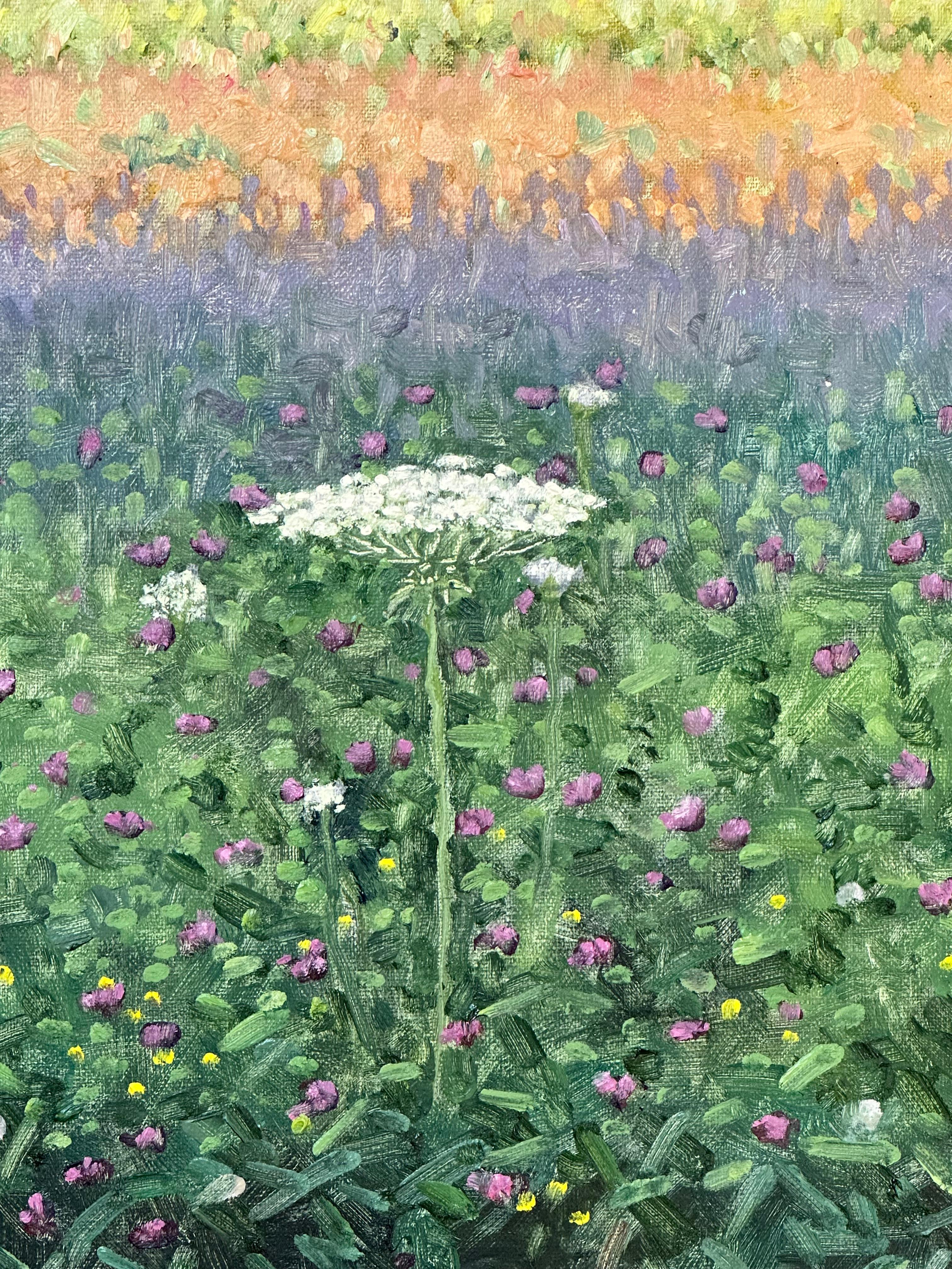 Field Painting August 9 - Contemporary Landscape Oil Painting Flowers, 2023 For Sale 3