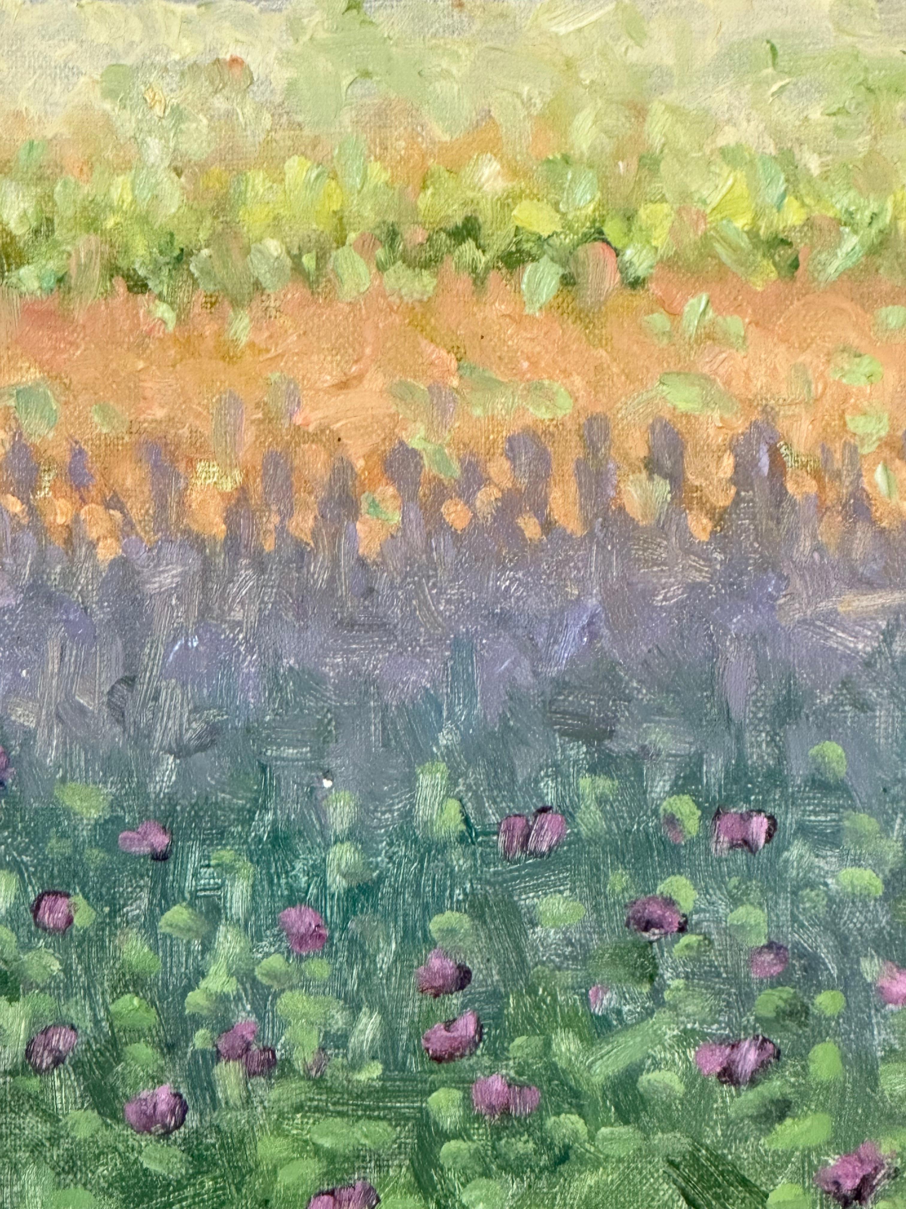 Field Painting August 9 - Contemporary Landscape Oil Painting Flowers, 2023 For Sale 4