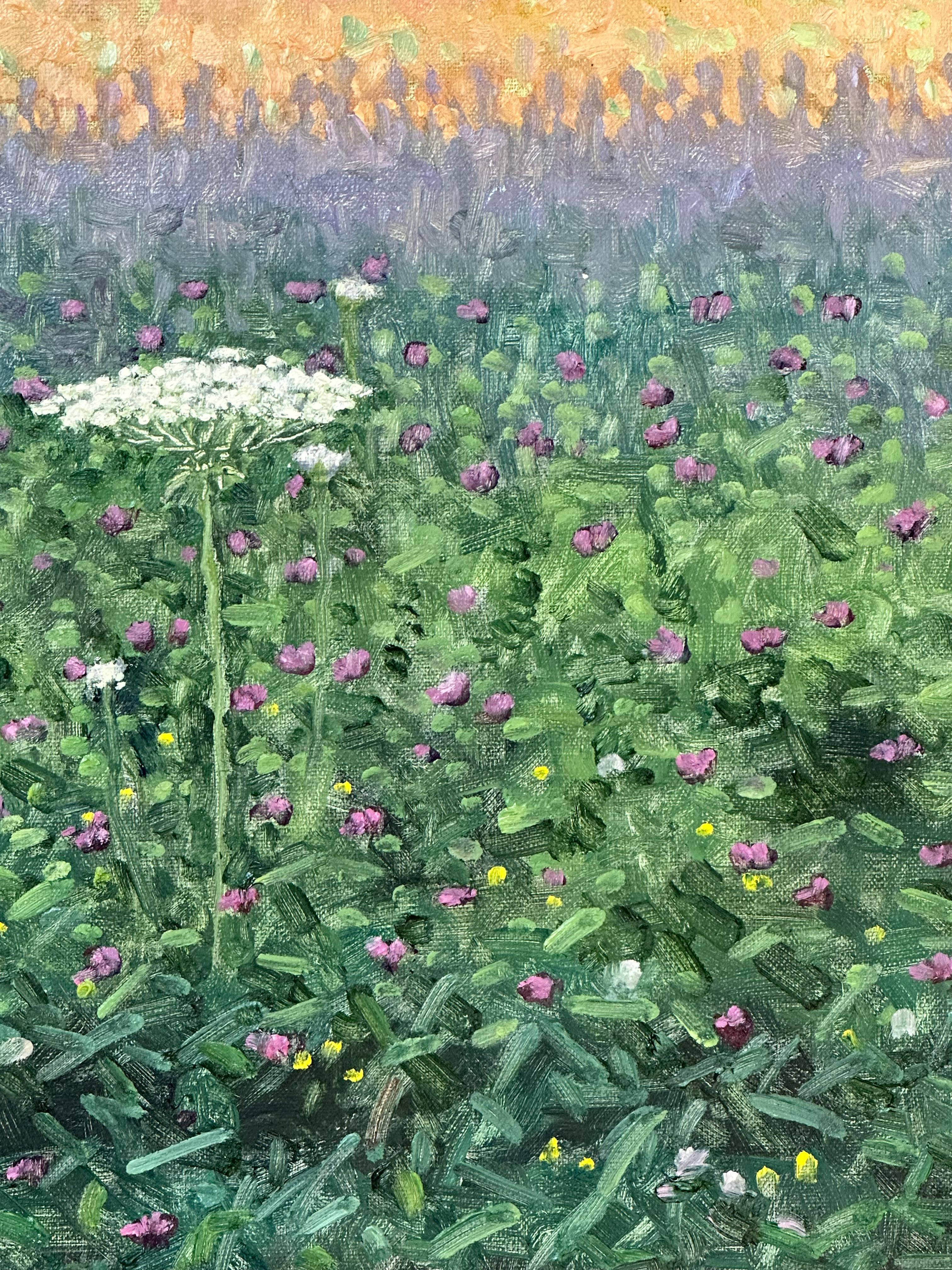 Field Painting August 9 - Contemporary Landscape Oil Painting Flowers, 2023 For Sale 5