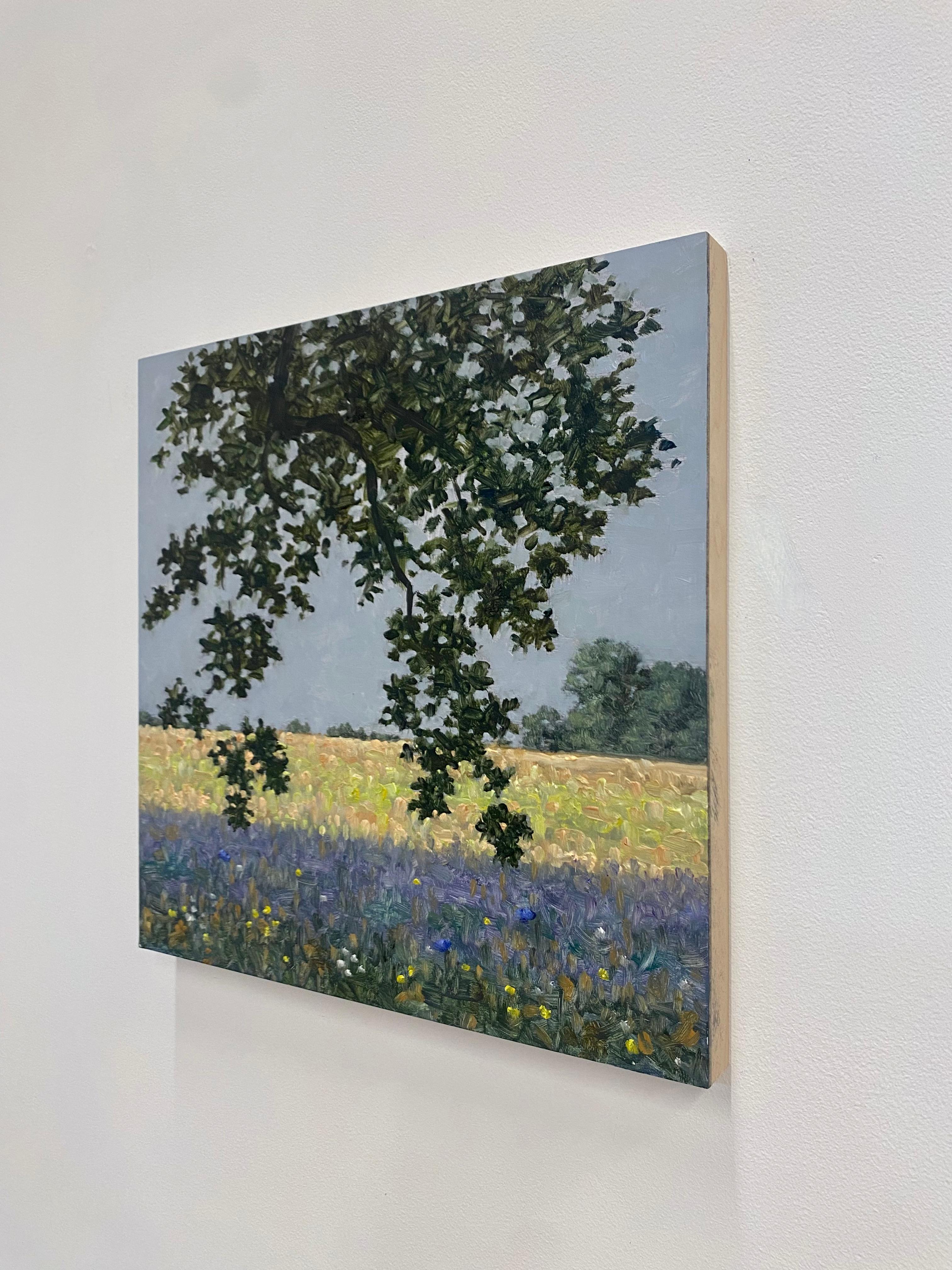 Pittura di campo 1 luglio - Paesaggio contemporaneo albero fiori di lillà, 2022 in vendita 6