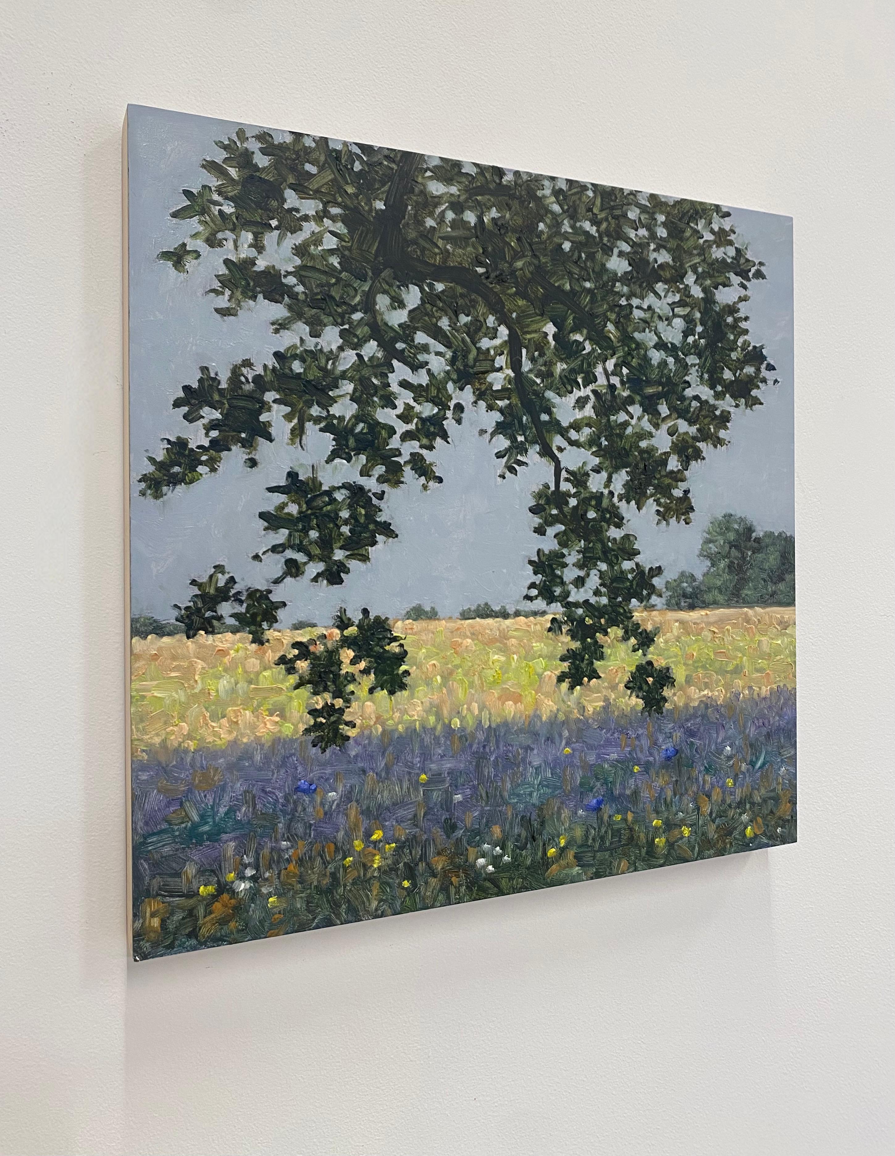 Pittura di campo 1 luglio - Paesaggio contemporaneo albero fiori di lillà, 2022 - Painting Contemporaneo di Thomas Sarrantonio