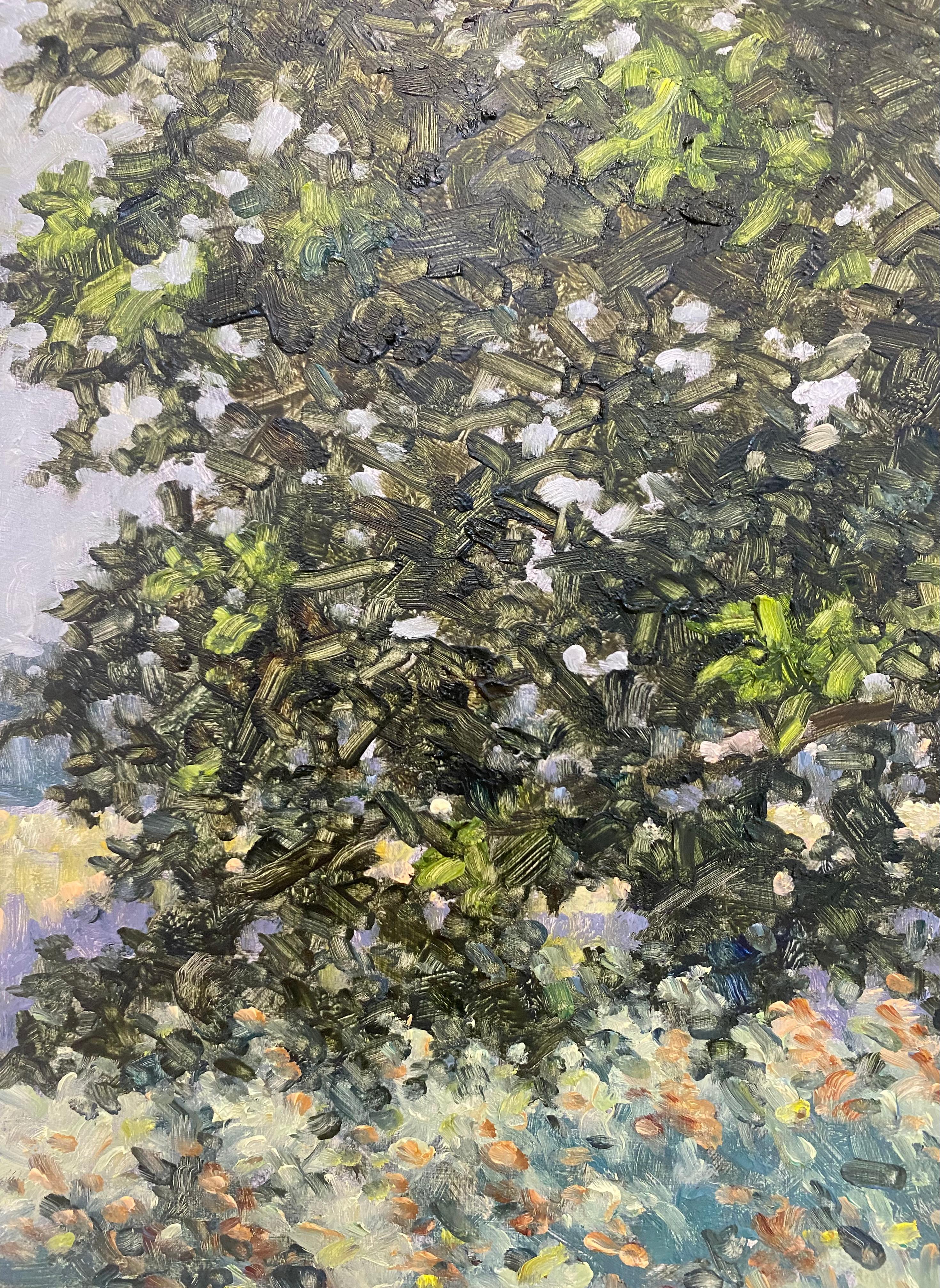 Peinture de terrain 15 juillet - Contemporary Landscape Green Tree Leaves Summer, 2022 en vente 2
