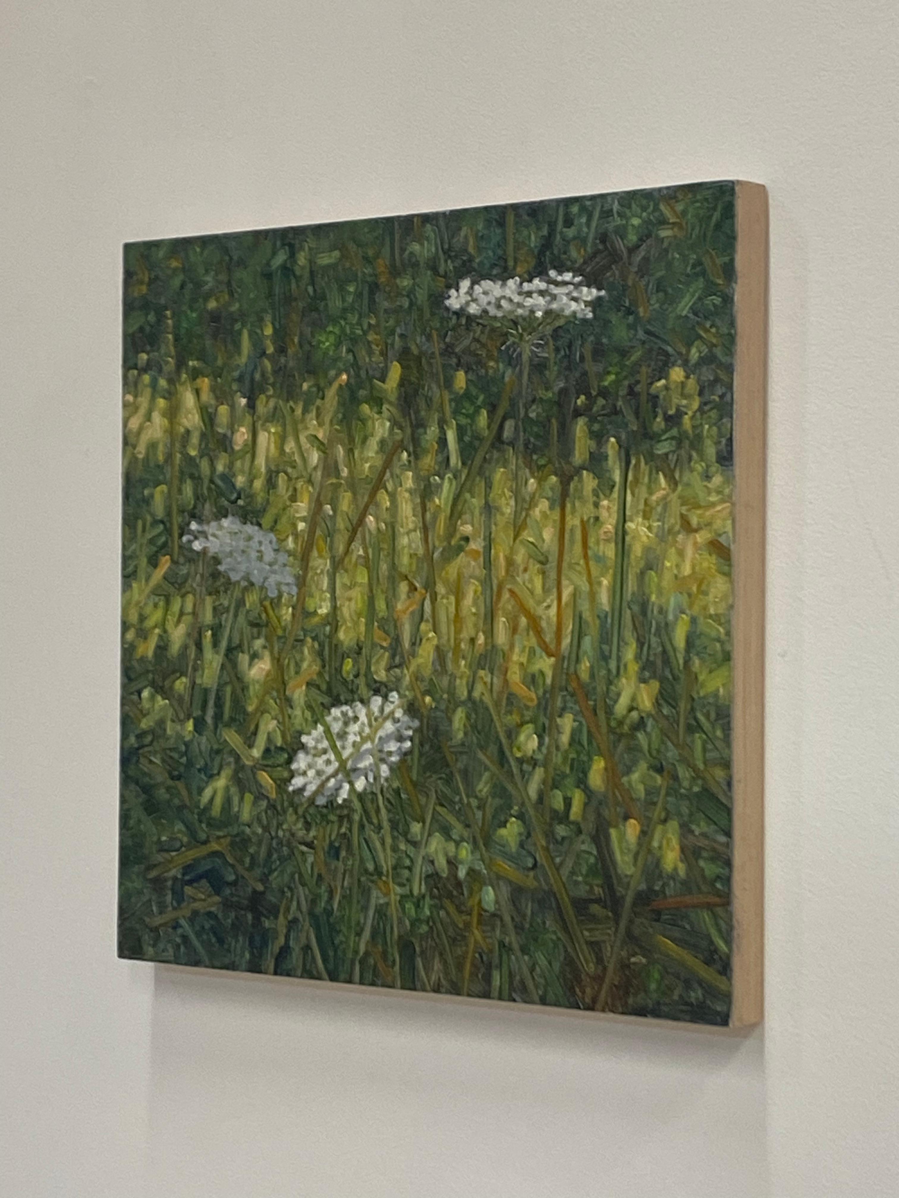 Field Painting Juli 20 2022 - Weiße Queen Anne's Lace Blumen Grünes Gras, 2022 im Angebot 8