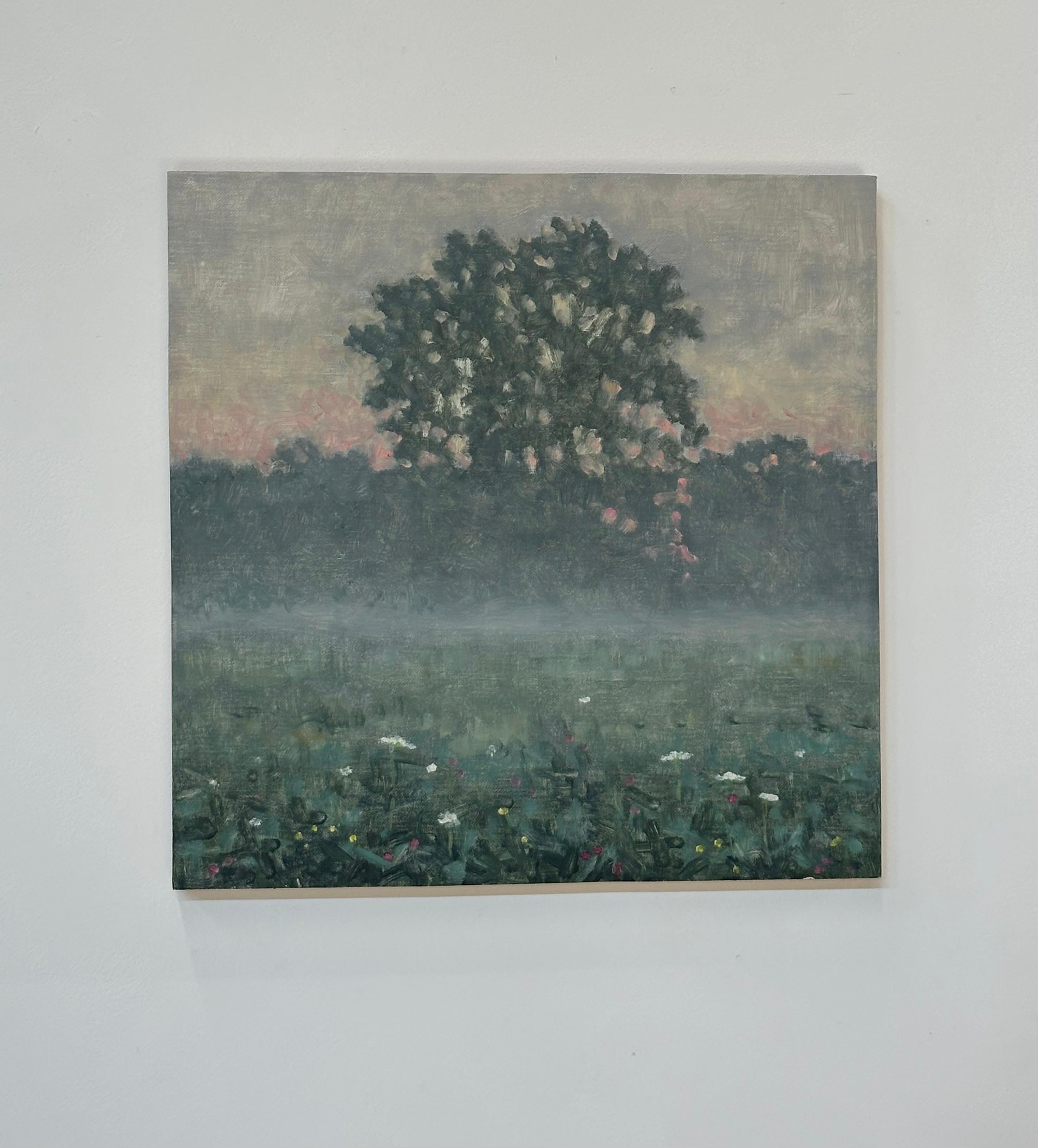 Peinture de terrain 20 juillet - Peinture de paysage contemporain Fleurs, 2023 - Painting de Thomas Sarrantonio