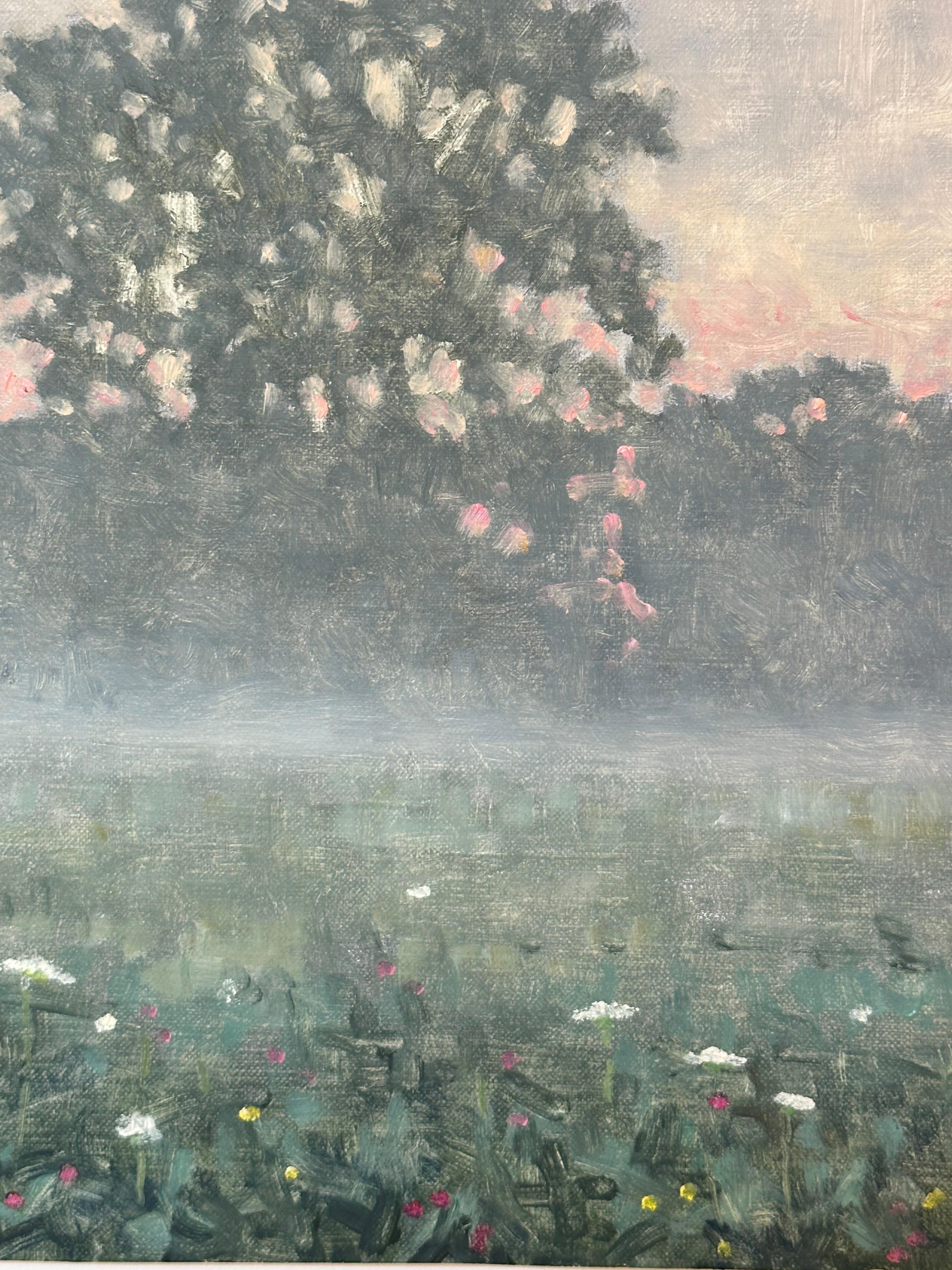 Peinture de terrain 20 juillet - Peinture de paysage contemporain Fleurs, 2023 en vente 3