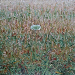 Field Painting July 21 - Contemporary Landscape Oil Painting Flowers, 2022