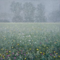 Field Painting June 13 - Contemporary Landscape Oil Painting Flowers, 2022